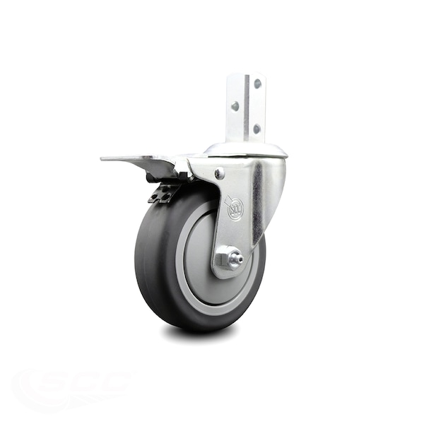 4 Inch Thermoplastic Rubber Swivel 3/4 Inch Square Stem Caster Total Lock Brake